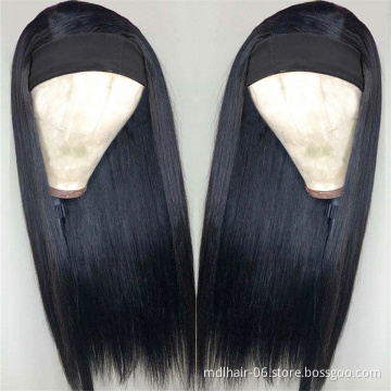 Headband Wigs For Black Women Brazilian Straight Human Hair Wigs Glueless Remy Scarf Full Machine Headband Wig Human Hair